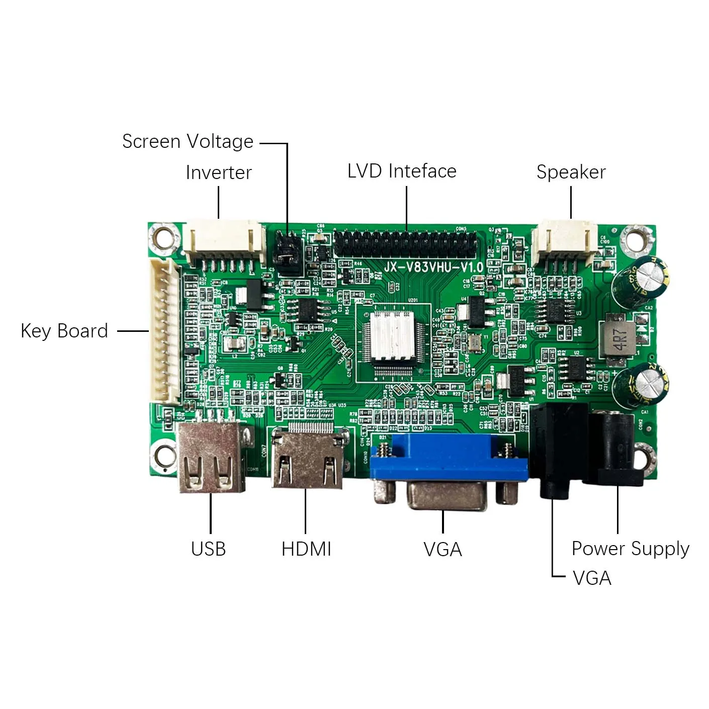 H-D USB VGA لوحة تحكم LCD 10.4 "VS104T-003A 1024X768 IPS شاشة LCD