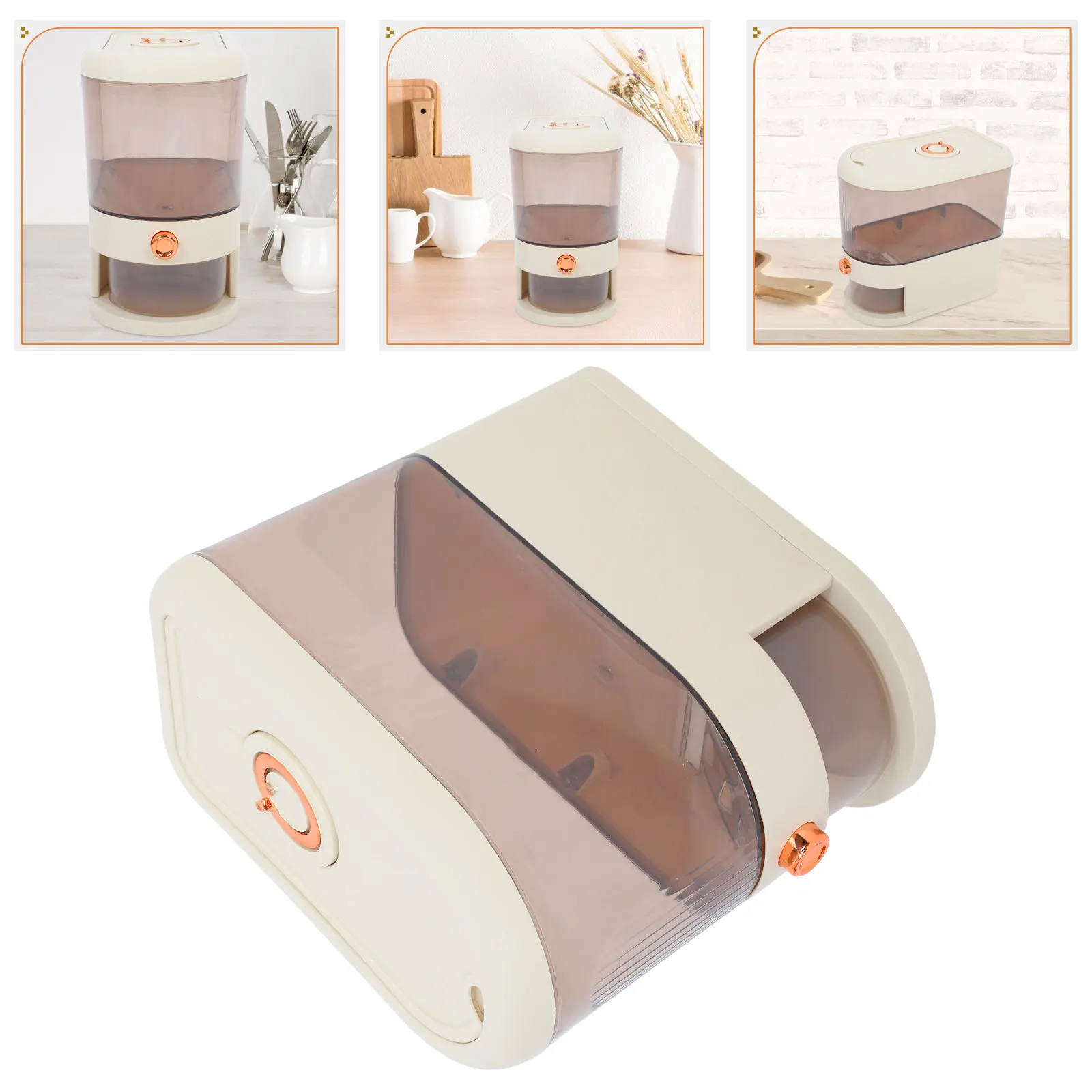 

Visible Measuring Airtight Rice Bucket Grain Storage Dispenser Cereal Container Kitchen Storage Organizer Cereal Container