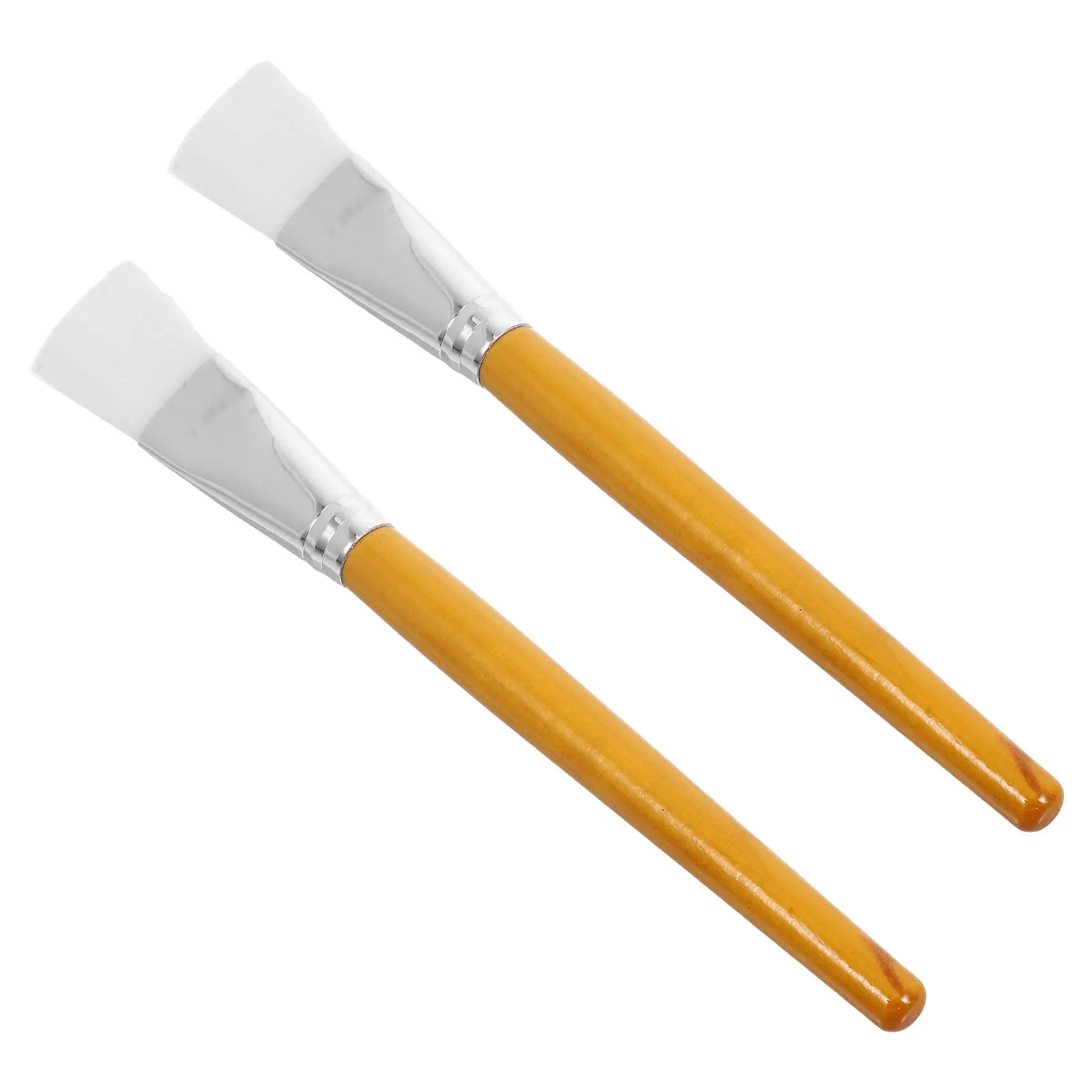 2Pcs Face Mask Brush Wooden Handle Professional Facial Applicator Brush for Face Lip Eye Nose Cheek Mud Mask Body Butter Lotion