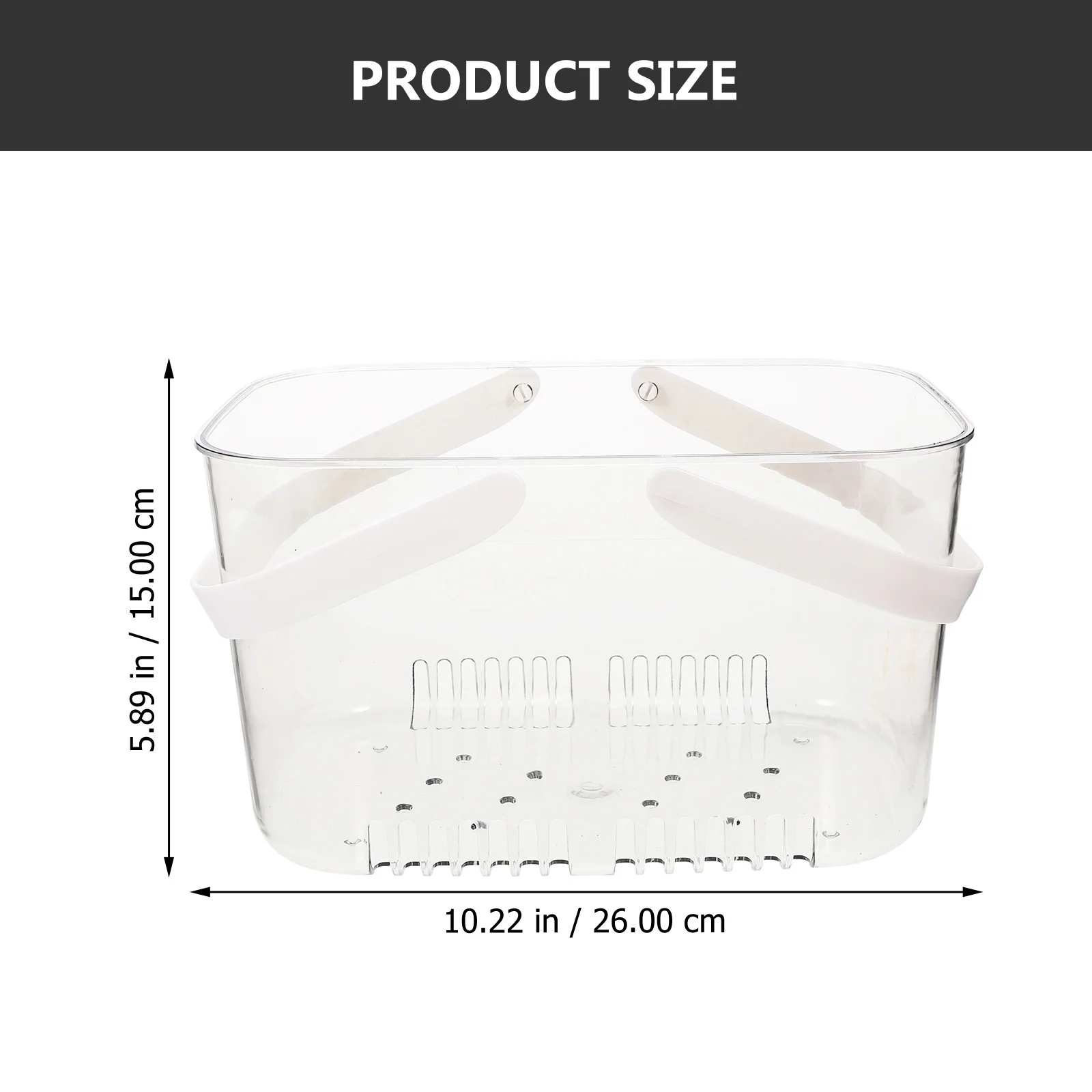 

Transparent Fruit Drain Basket Portable with Handle Pet PP Material Suitable for Kitchen Fruit Vegetable Snack Storage