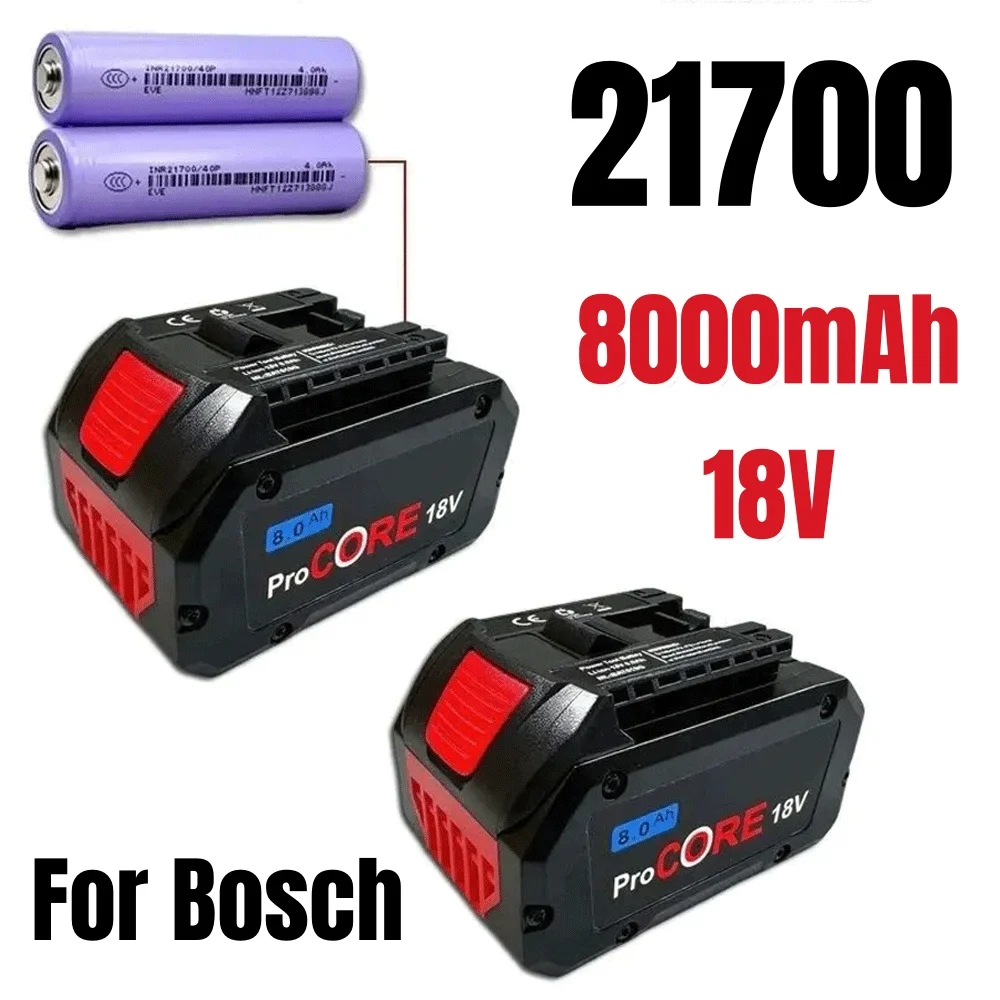 # @ 18V 8000mAh Suitable for Bosch Professional Cordless Tool BAT618 BAT609 GBA18V80 21700 Battery ProCORE Replacement Battery