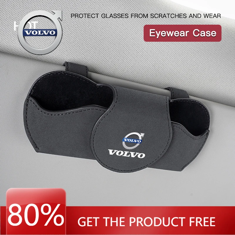 

2026 Hot For VOLVO Car Storage Glasses Sunshade Sunglasses Clip Car Interior For Volvo XC60 S60 V40 V50 V60 S80 S40 C30 AWD C70