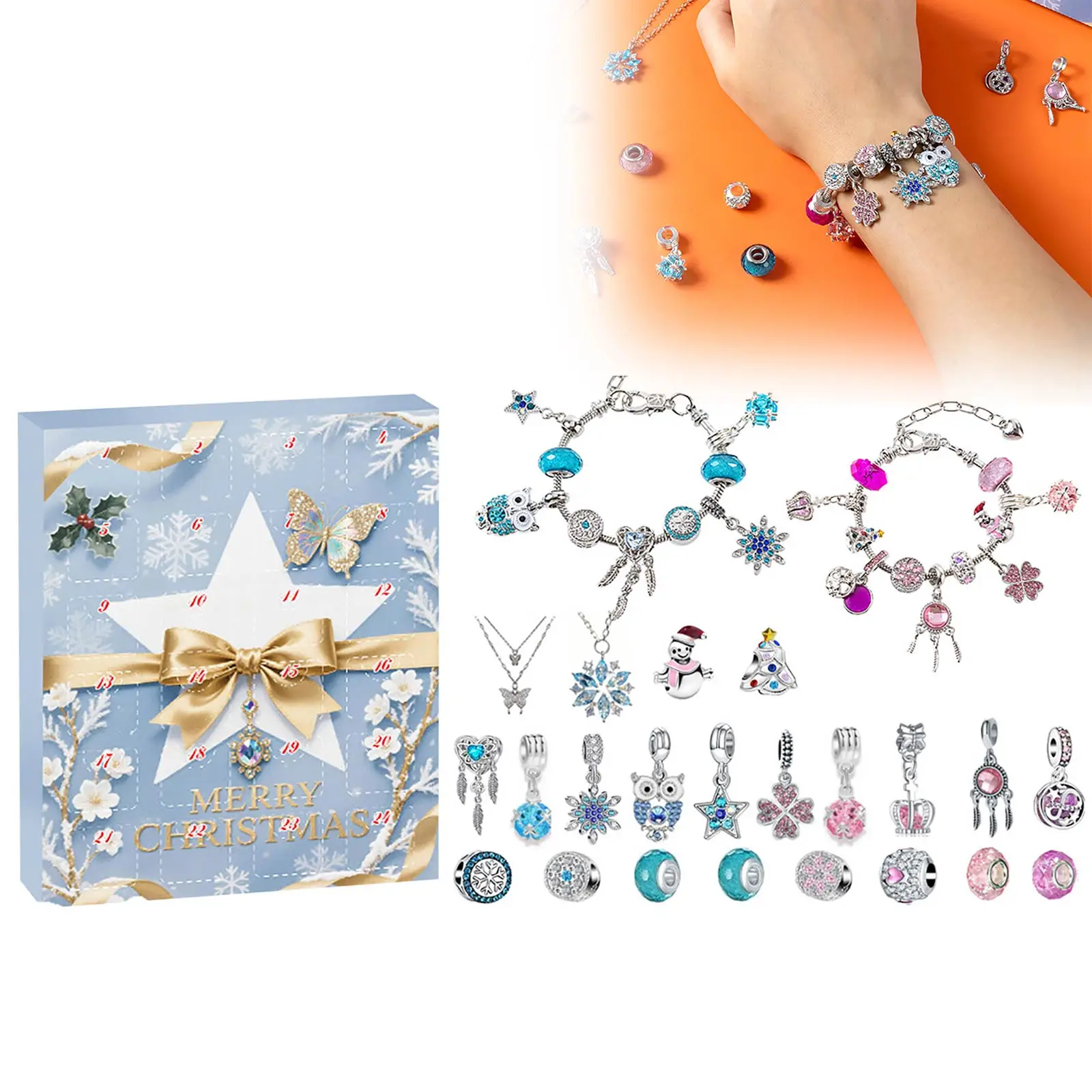 Timer Clips for 24 Hour Timer Christmas Advent Calendar Bracelets For Girls 24 Days Xmas Teeth Brushing Timer for Kids 2 Minute