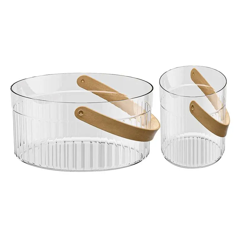 Cubo de hielo portátil para Bar, Cubo de almacenamiento transparente para bebidas y cerveza, para hielo refrigerado, para fiestas