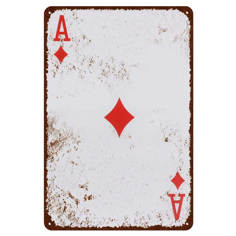 Vintage Poker Metal Tin Signs Wall Posters Plaque Iron Painting Decoration for Garage Game Room Home Cafe Living Room Club Bar