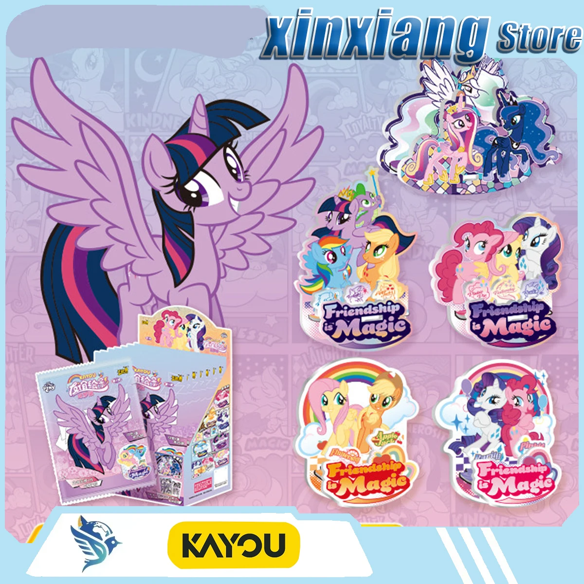 

KAYOU My Little Pony Acrylic toy figurines Collectible card surprises comics souvenirs trendy toys animations decorations gifts