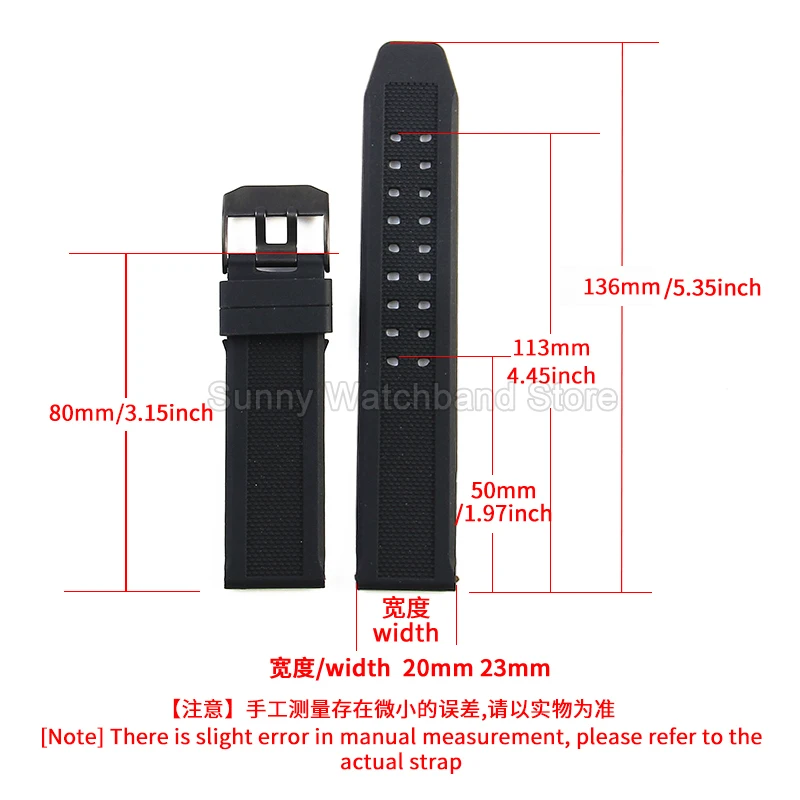 Blue White Red Silicone for Luminox Watchband 20mm 3051 7251 3080 Flat Interface Stainless Steel Buckle Lightweight Design​​