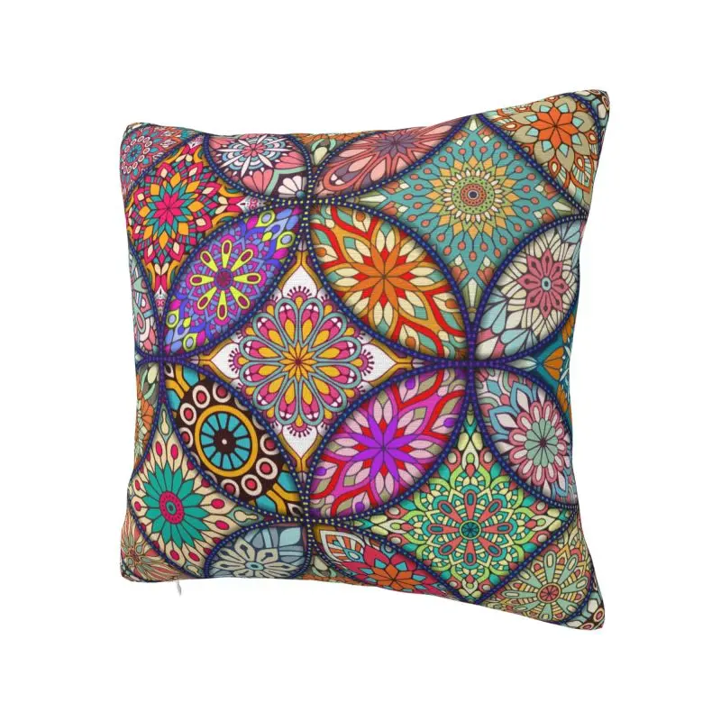 Custom Arabic Indian Ethnic Floral Mandalas Throw Pillow Case 40*40cm Decor Home Cushion Cover Velvet Polyester Pillowcase