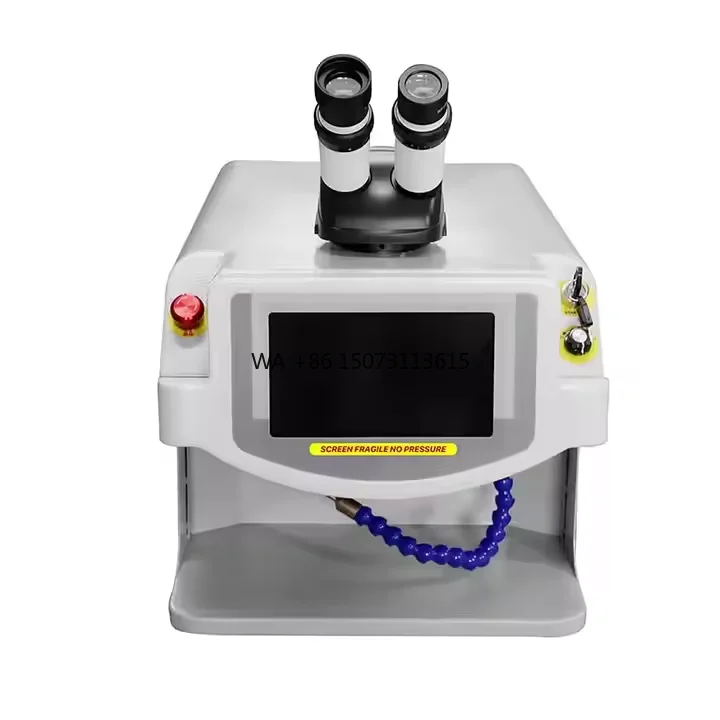 

200W Handheld White Desktop Jewelry Laser Welder Mitsubishi 100-200W Output 0.1-10ms Air Cooling New 2 Years Warranty