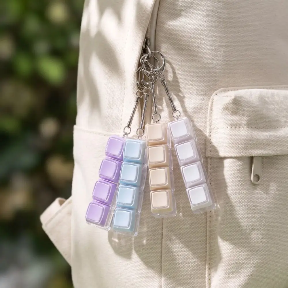 4 Keys Button Keycap Keychain Bag Charms Funny Pendant Keyboard Fidget Keychain Hanging Decoration Fidget Clicker Office
