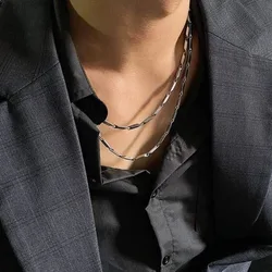4mm Mobius Chain Necklaces for Men Boys,Thin Stainless Steel Geometric Twisted Links Choker Collar,
