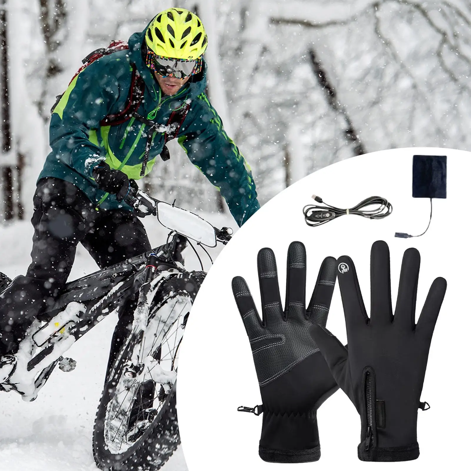 Gants chauffants longue durée 3 modes réglables et respirants chauffe-mains gants électriques à doigt complet pour le travail ski randonnée en plein air