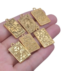 10pcs/lot Gold Plated Tarot Accessories DIY Bulk Wholesale Alloy Pendant Charm for Jewelry Making Necklace Earrings DIY Material