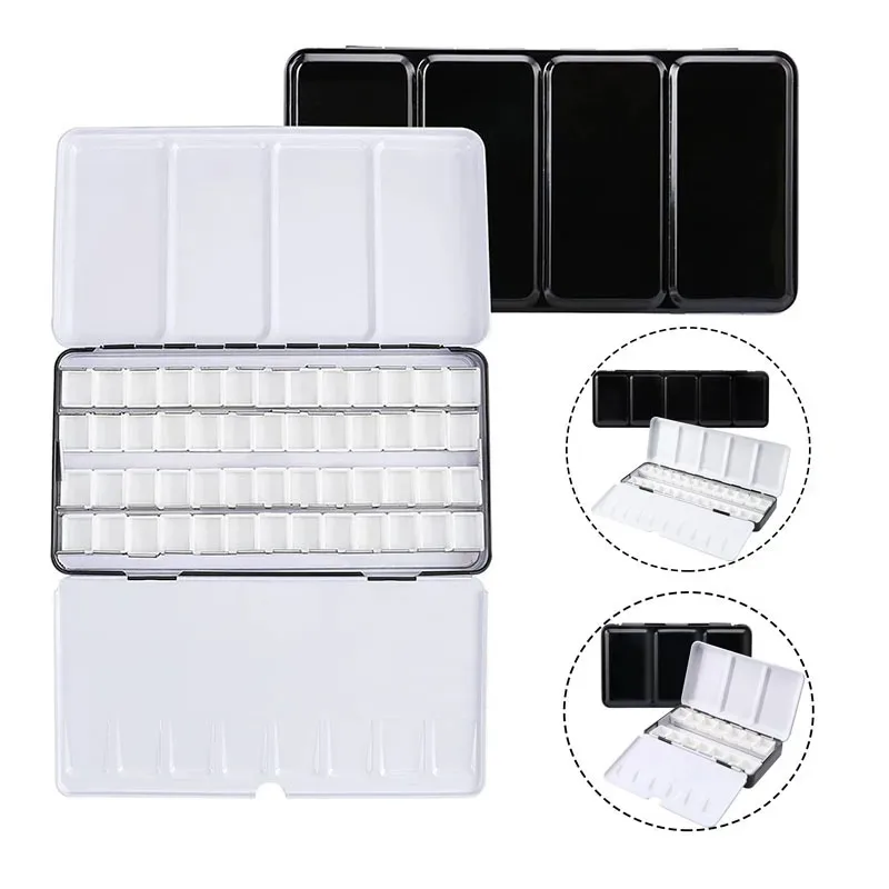 

Пустая металлическая палитра для акварели с 14/26/52 съемными пустыми полупанами для самостоятельного изготовления палитры для путешествий