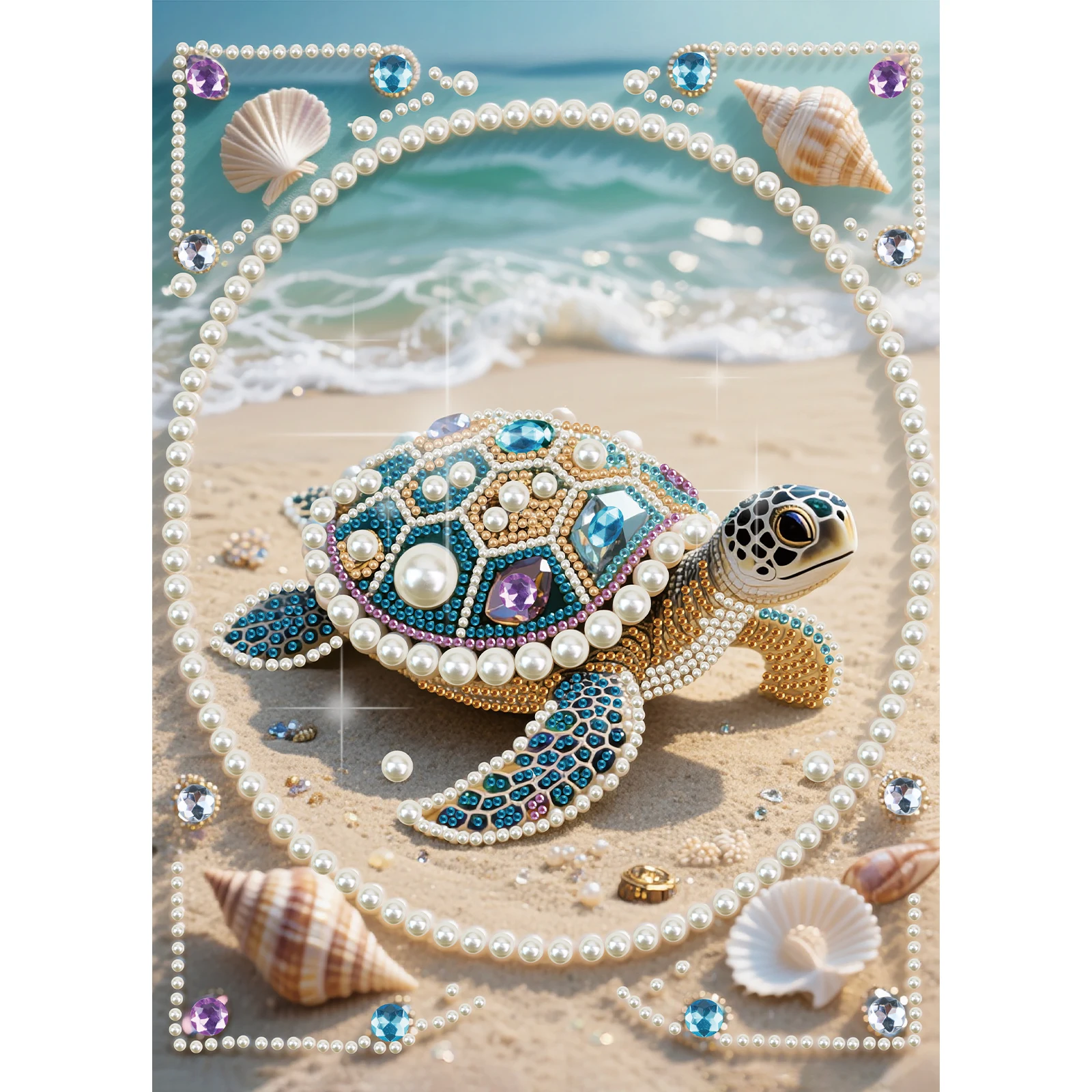 

DIY Pearl Diamond Art Painting kits for Adults and Beginners,sea turtle Sparkling Painting Craft Home Wall Decor handmade Gift