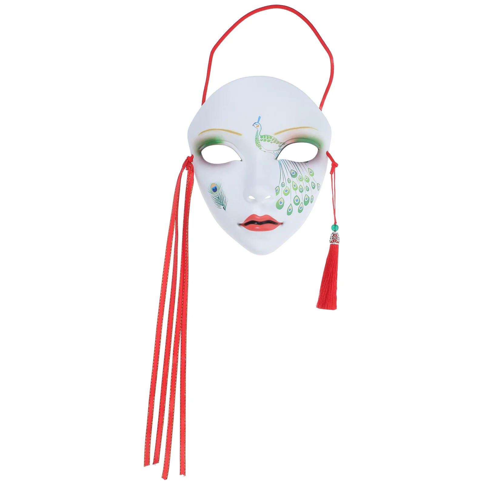 كامل الوجه النمط الصيني رسمت باليد قناع شرابة الزخرفية حزب الدعامة هالوين حفلة تنكرية تأثيري قناع أقنعة تأثيري #5