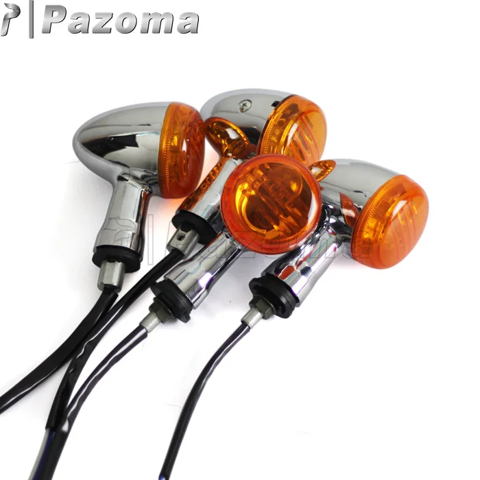 Set Of Chrome Turn Signal Lights Indicators Blinkers For Suzuki Boulevard M109R VRZ1800 06-13