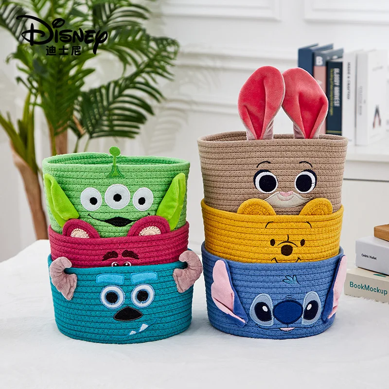 

Kawaii Disney Stitch Alien Storage Basket Large Capacity Cartoon Cute Multi Functional Portable Storage Bags Storage Box Gift