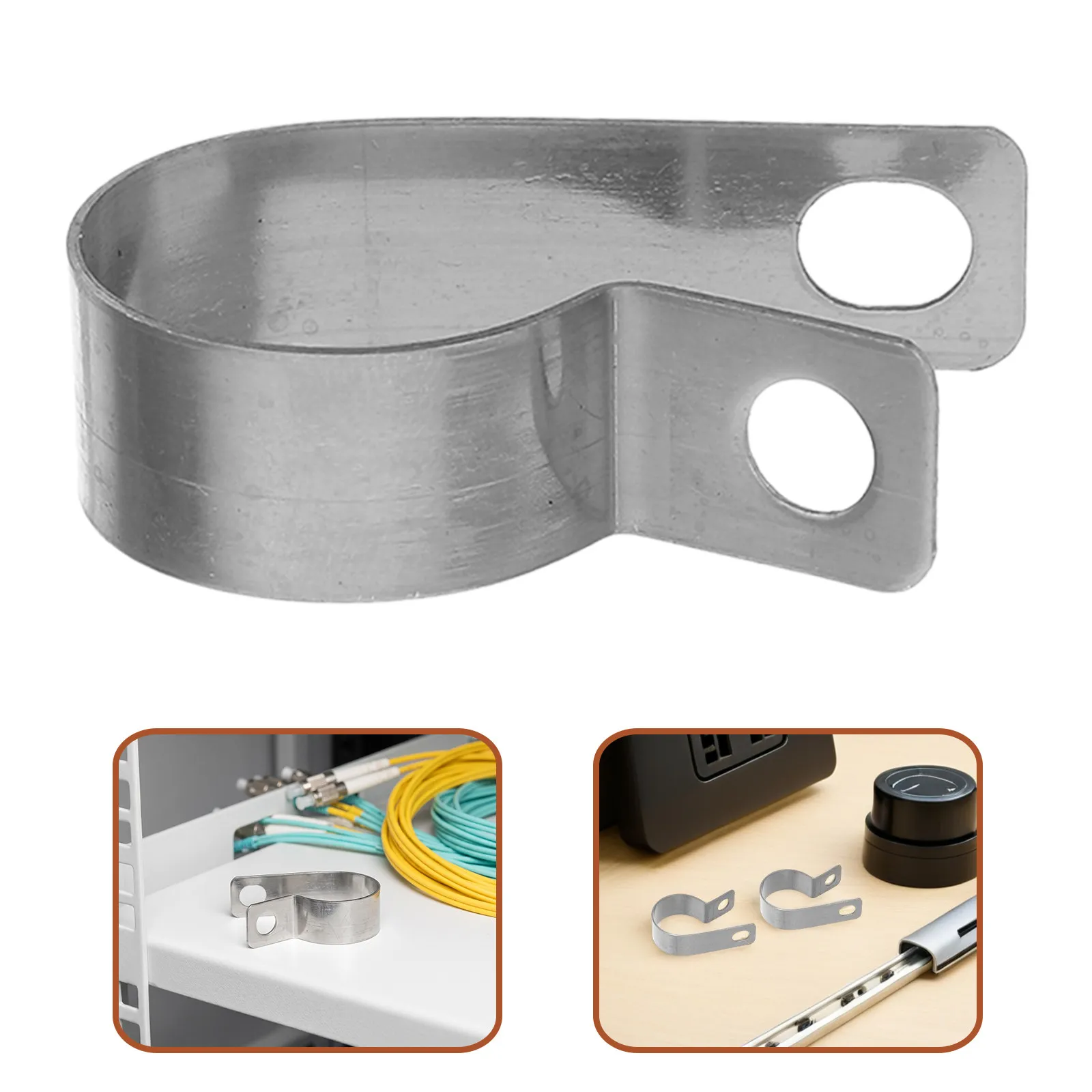 30Pcs R-Type Cable Clamps Metal Wire Clips for Industrial Electrical Wiring 20Mm Cord Fasteners Outdoor Wire Management Clip