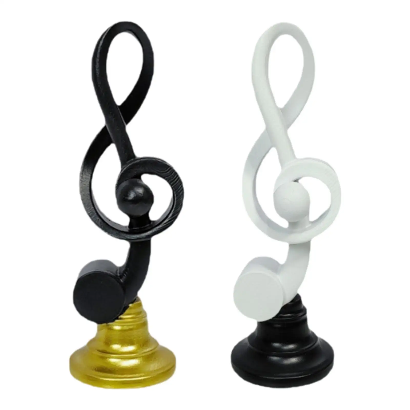 Music Note Decor Statue Ornament Souvenir Table Centerpiece Musical Sculpture Figurine for Table Shelf Bookcase Piano Desk