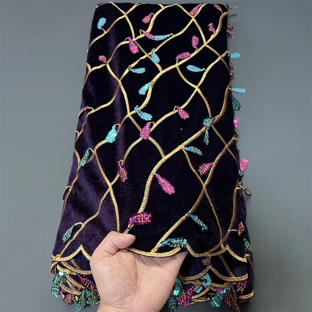 قماش دانتيل مخملي مطرز نيجيري أفريقي، للنساء، فستان زفاف، تول، أقمشة قطنية بالمتر، جودة عالية، 2025,5 ياردة
