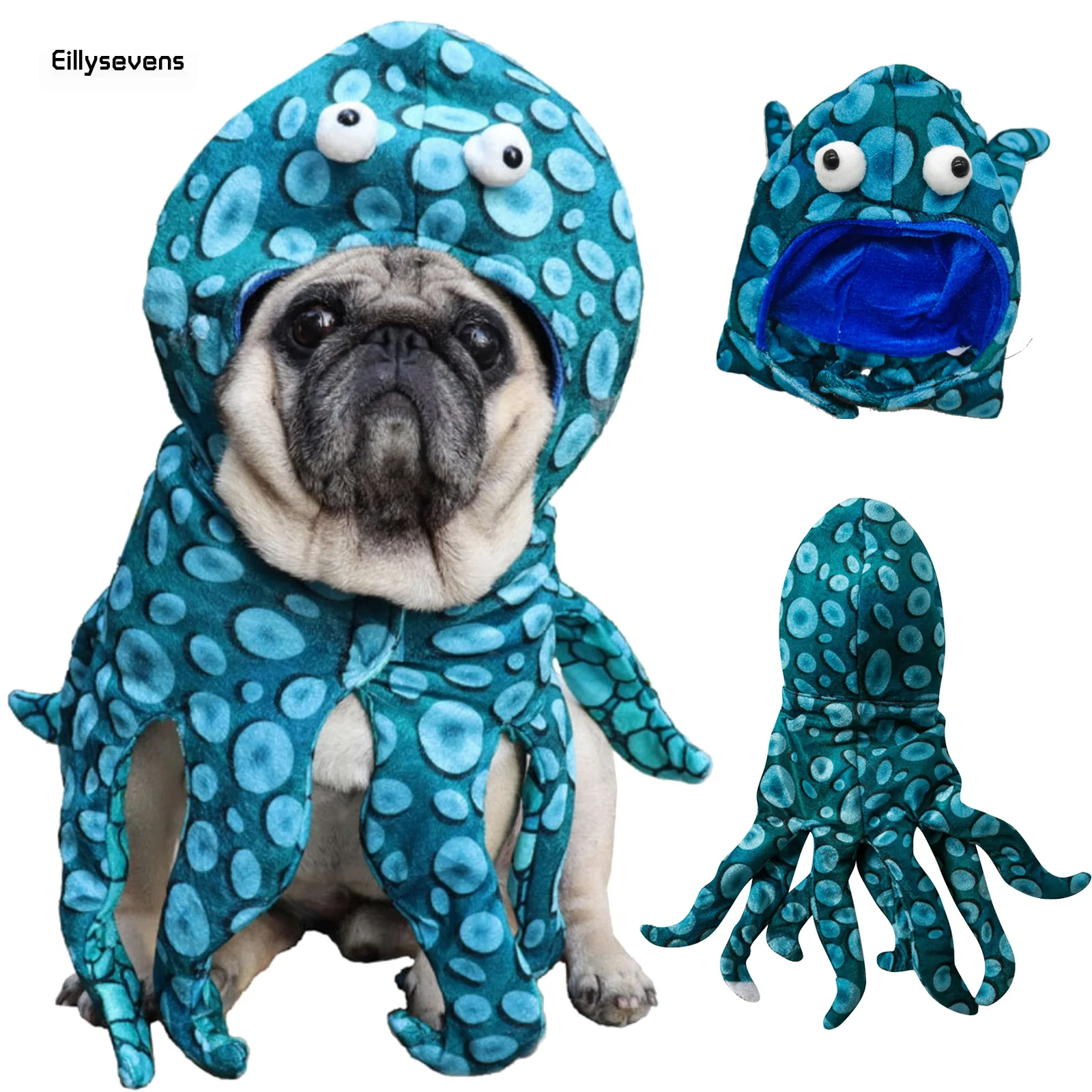 

Забавные костюмы на Хэллоуин, костюмы осьминога для собак и кошек, забавный костюм осьминога, головные уборы для маленьких собак, вечерние наряды для чихуахуа, мопса