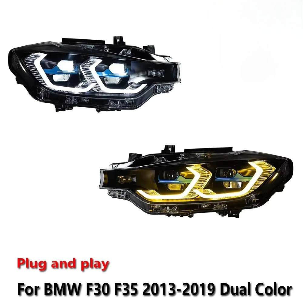 

Car LED Headlight Assemblies For BMW F30 F35 2013-2019 Dual Color Fog DRL Brake Turn Signal Lamp Plug and Play