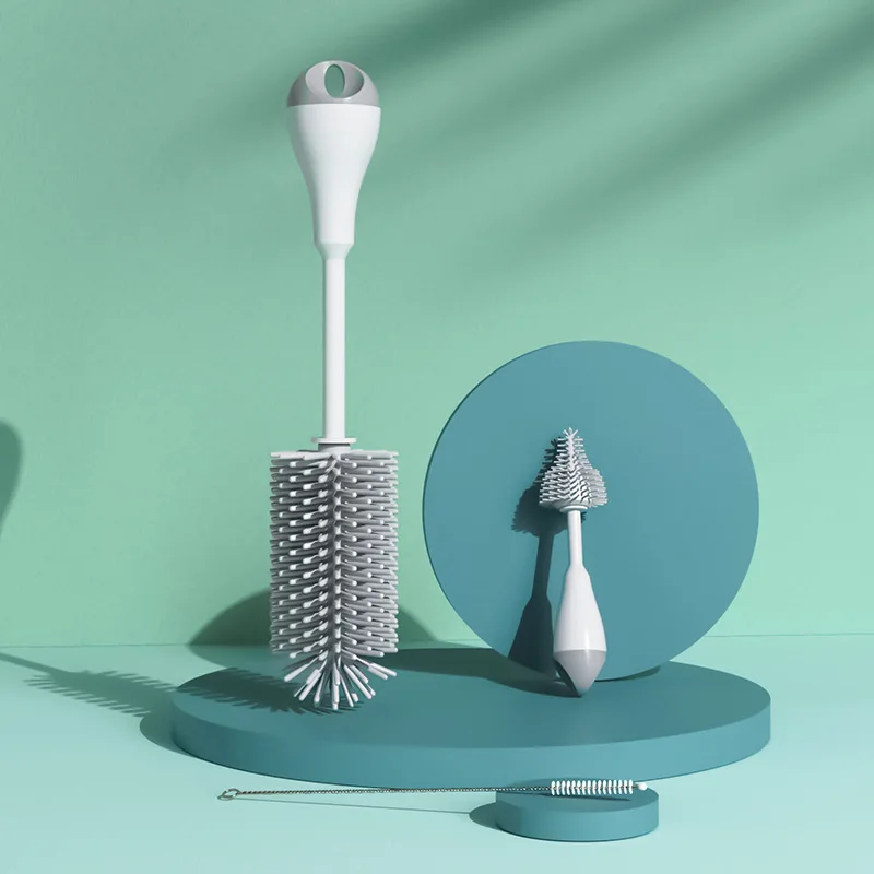 

Вращение на 360 градусов 3 в 1, силиконовая щетка для детской бутылочки, соски, контейнер для мытья чашки с водой, набор щеток для чистки соломы