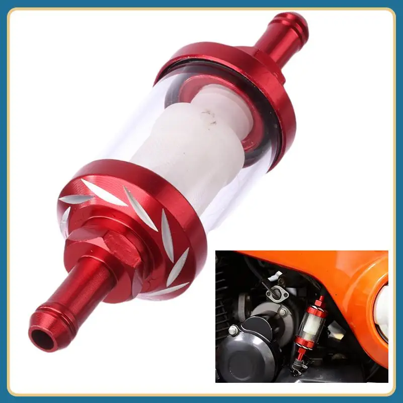 

8mm CNC Aluminum Alloy Glass Gas Fuel Gasoline Oil Filter Moto for Dirt Pit Bike 125/140/150/160cc CRF70 90 110 TTR100 110 KLX65