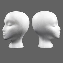 Women Mannequin Head Model Practical Dummy Foam Head Polystyrene Lightweight Durable Portable Fashion for Home Travel and Salon