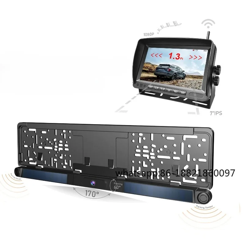 

Беспроводная камера заднего вида высокой четкости DIY 720P с 7-дюймовым цифровым дисплеем солнечной батареи 2,4 ГГц и датчиком заднего вида