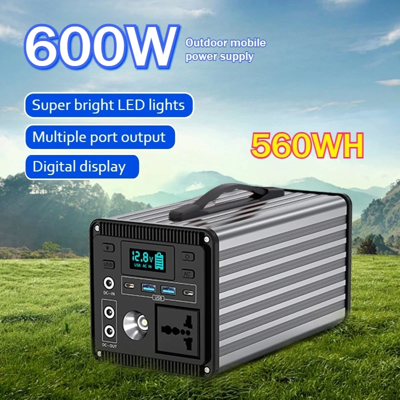 

600W Portable External Battery with 220V Plug Outdoor Camping Office Solar Energy Storage System Battery Power Station
