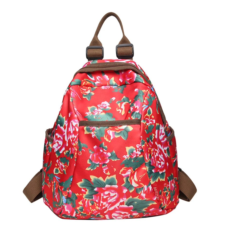 

Women Fashion Nylon Backpack Lady Retro Flowers School Bags Large Capacity Travel Bags Female Casual High Quality Shoulder Bags