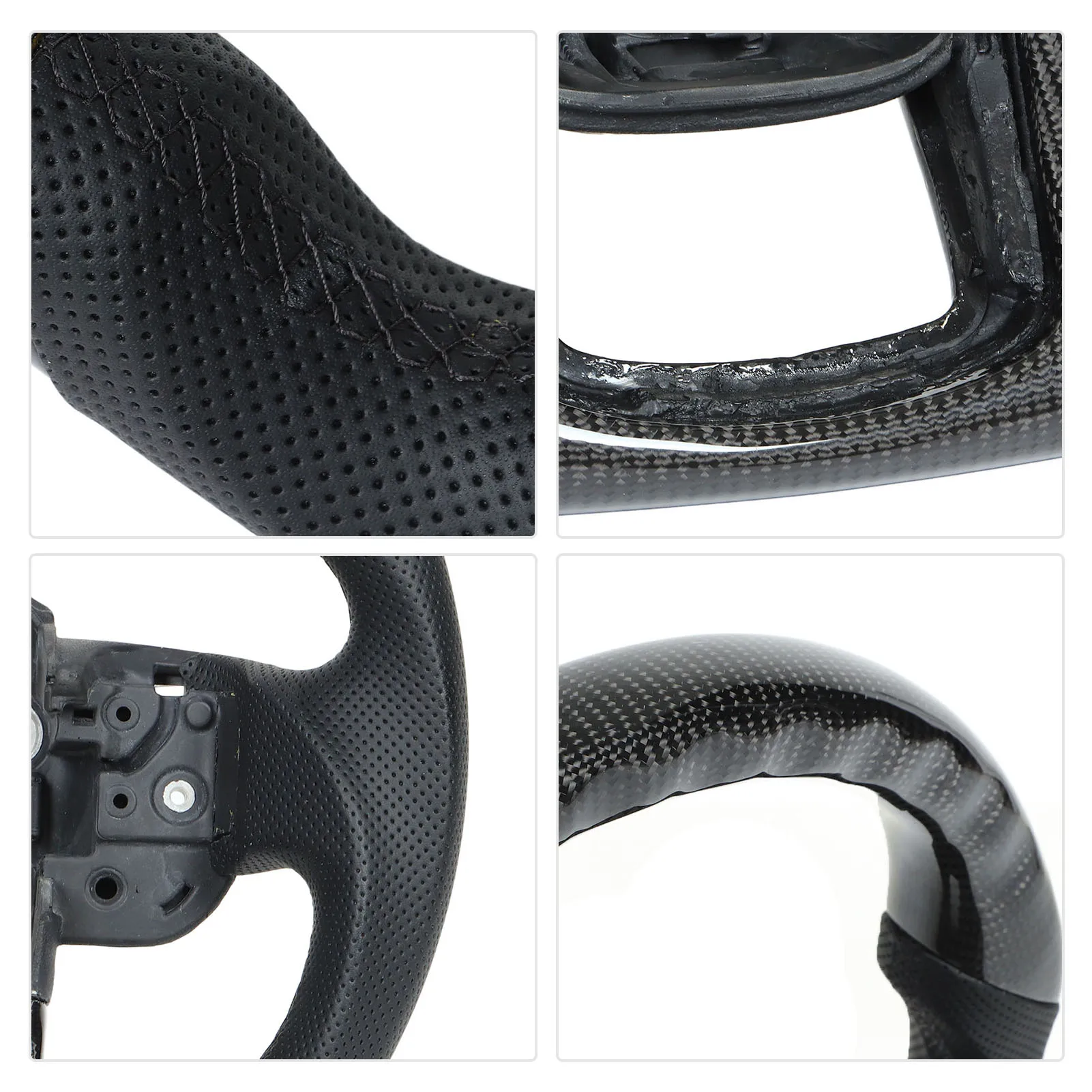 Custom Carbon Fiber Steering Wheel Perforated Leather Replacement for Land Rover Range Rover Sport L494 2014‑2022