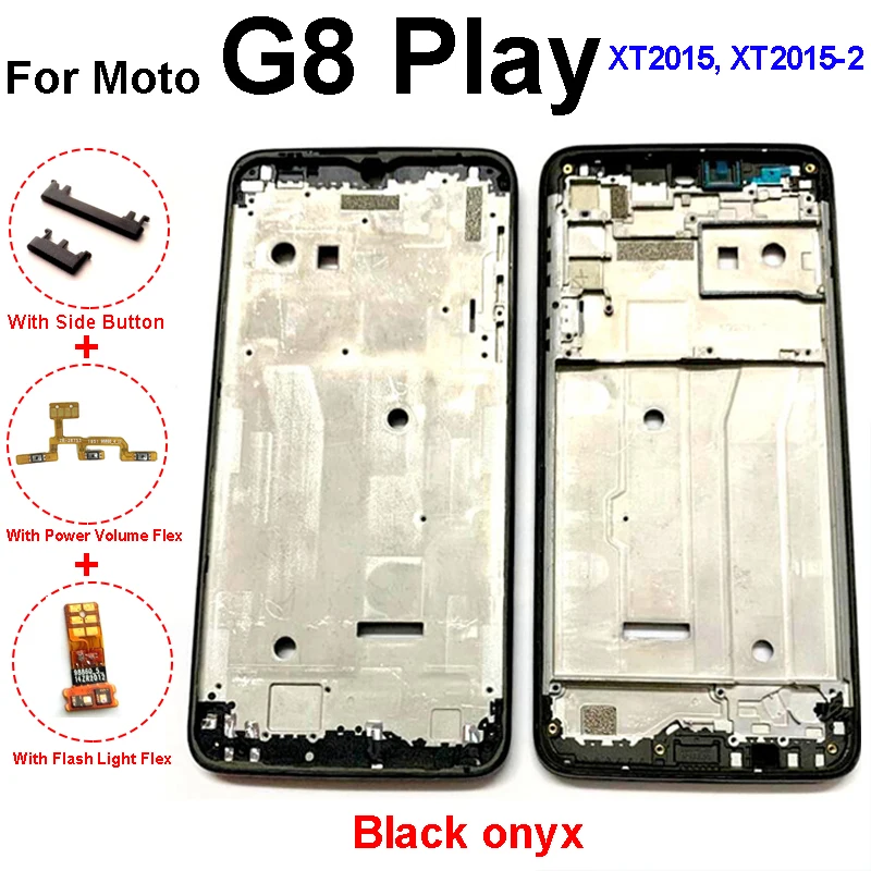 Middle Frame Housing For Motorola Moto G8 G8 Plus G8 Play G8 Power Lite Rear Middle Frame LCD Front Bezel Cover Replacement