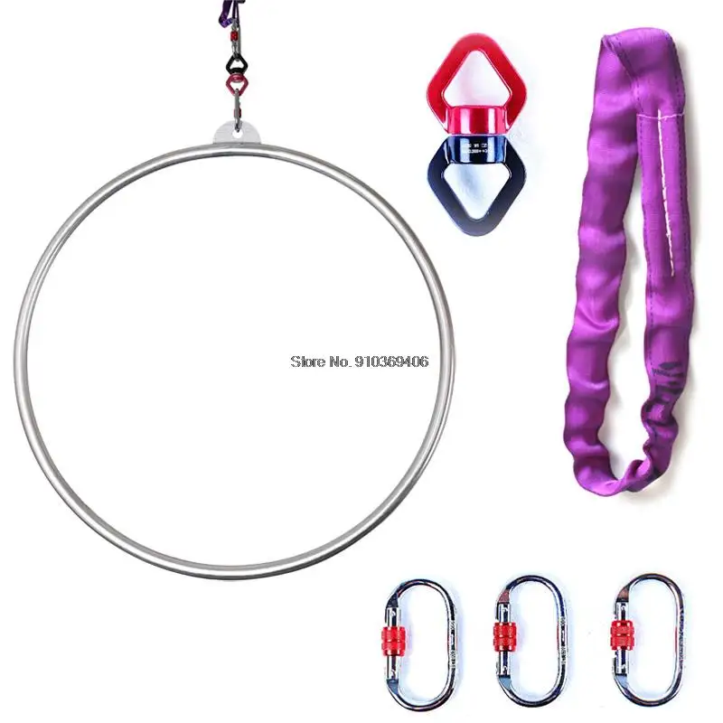 

35"(90cm) 25mm Width Silver Rings Fitness Hoop for Exercises Lyra Hoops Indoor Outdoor Equipment