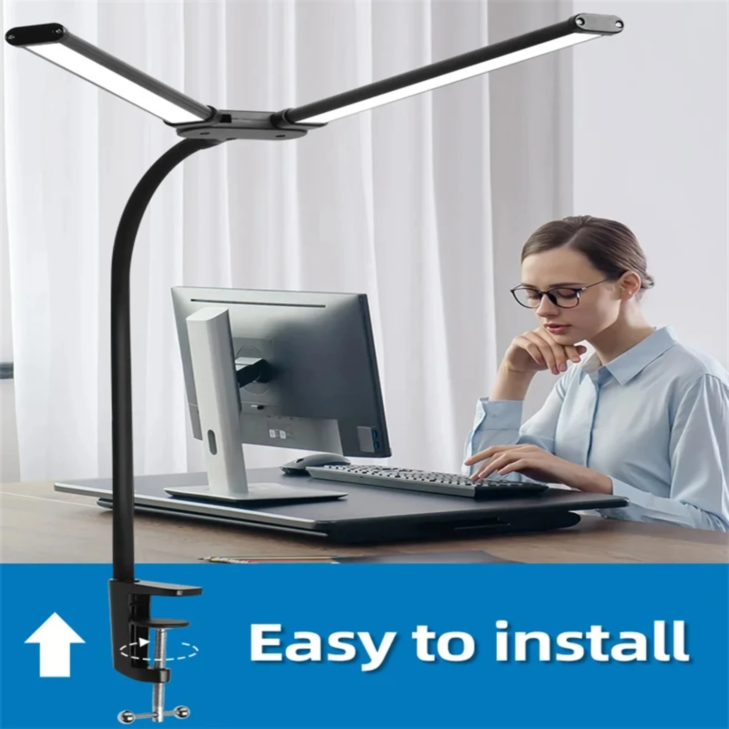 Experience the Difference Today with the Stylish and Functional Enhanced Eye Protection Double LED Desk Lamp - A Stepless Dimmab