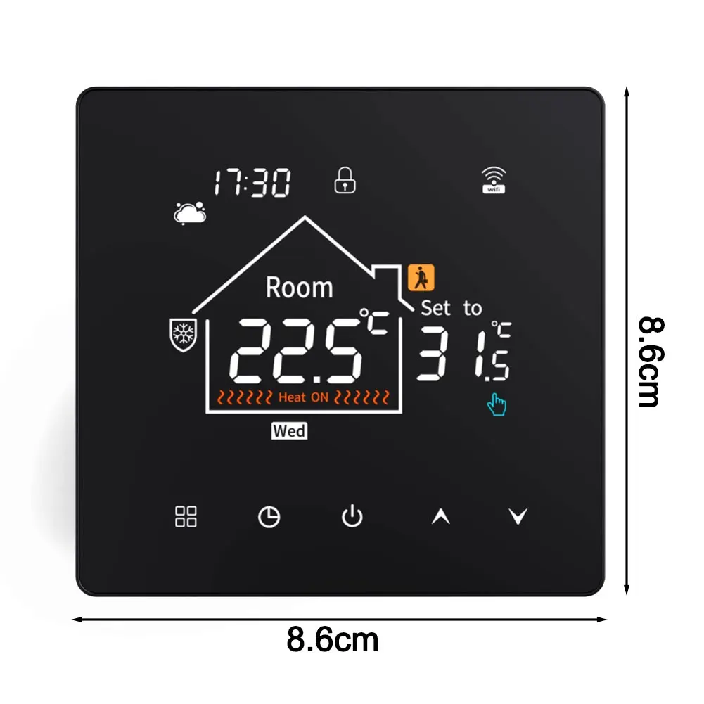 

Программируемый Wi-Fi термостат для Tuya и Smart Life, совместимый для домашнего отопления с энергосберегающими функциями