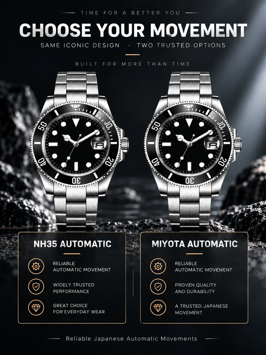 CORGEUT Custom Logo Automatic Watch Men NH35 Miyota Sapphire Crystal Ceramic Bezel 100M Waterproof Luminous Steel Wristwatch