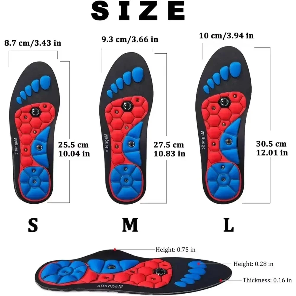 Medical Magnetic Therapy Sports Insoles Massage Foot Weight Loss Slimming Acupressure Insole Anti-fatigue Health Care Shoe Pads