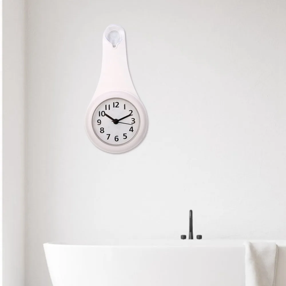 Plastic Hanging Bathroom Clock White Pink Blue Waterproof Shower Clock Anti-Fog Hanging Design Anti-Fog Clock