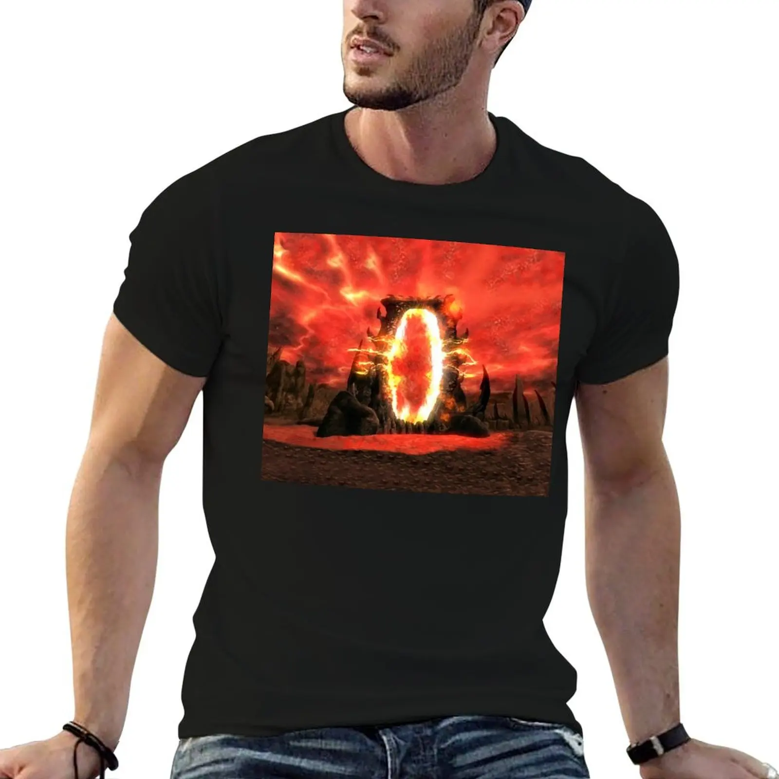 

Oblivion gate T-Shirt t shirt personalised t shirt for man 100 percent cotton black cotton t-shirt plain for man package T-Shirt