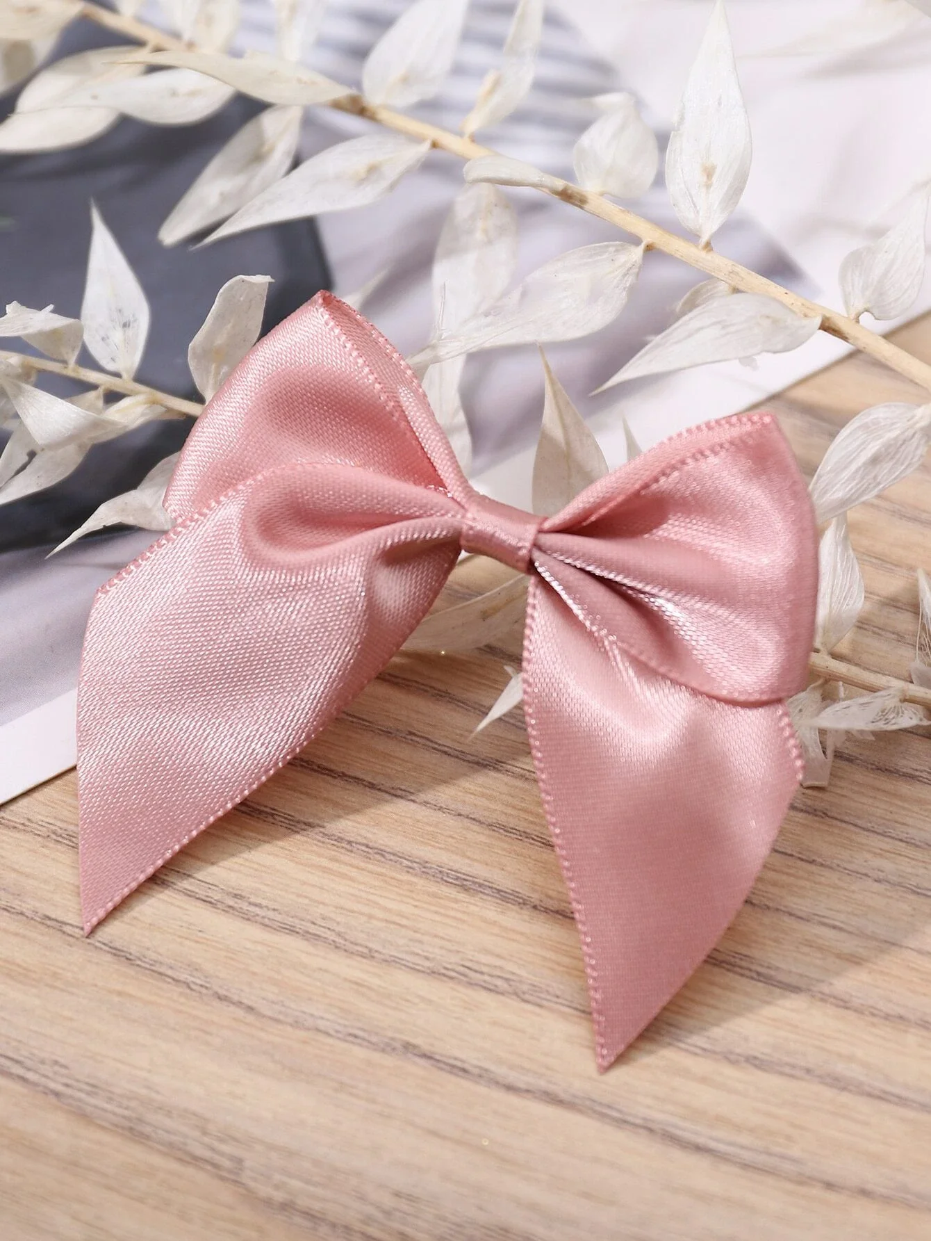 20pcs Solid Gift Wrapping Bow, Pink Polyester Bow Gift Decoration For Party Decor