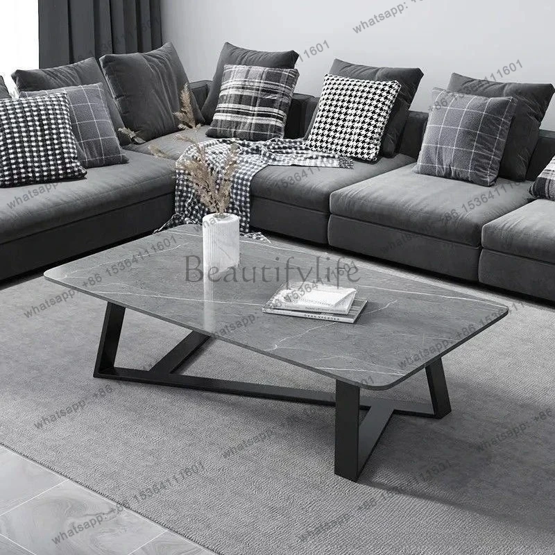 living room household light luxury rock slab coffee table modern small apartment table simple tea tea table