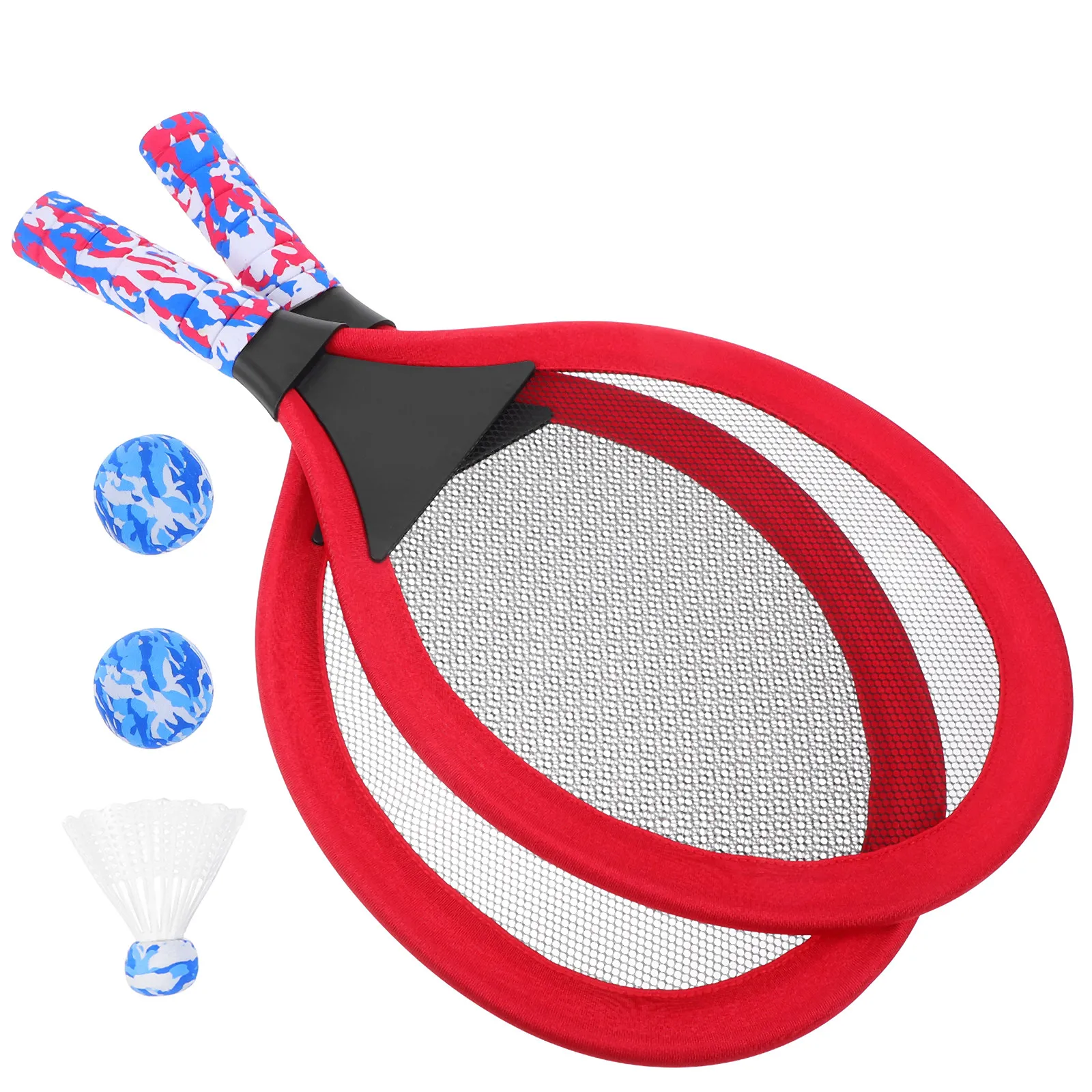 

1 Pair Tennis Racket Set Multifunctional Badminton Oval Rackets Outdoor Sports Kindergarten Primary School