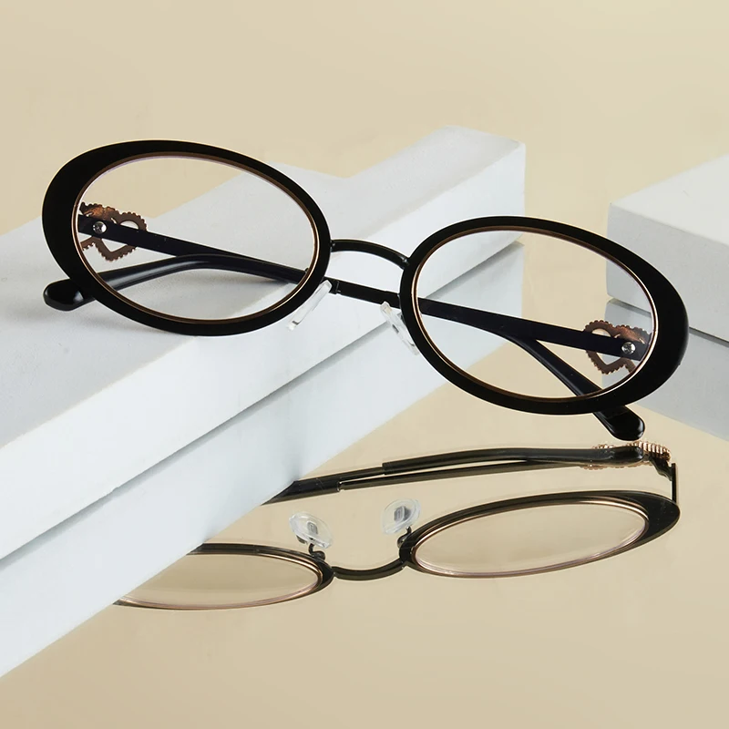 1-teilige modische schlichte Damenbrille, exquisite und kompakte ovale Form, trendig und lässig, vielseitige Dekoration, geeignet für Da