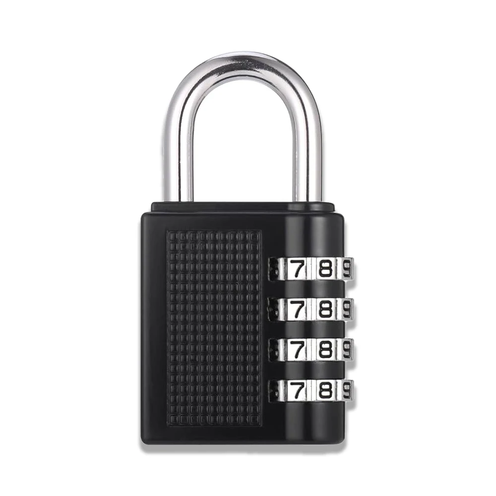 

4-значный комбинированный замок, уличный водонепроницаемый замок для школьного спортзала, кодовый замок, спортивный замок для багажа (черный)