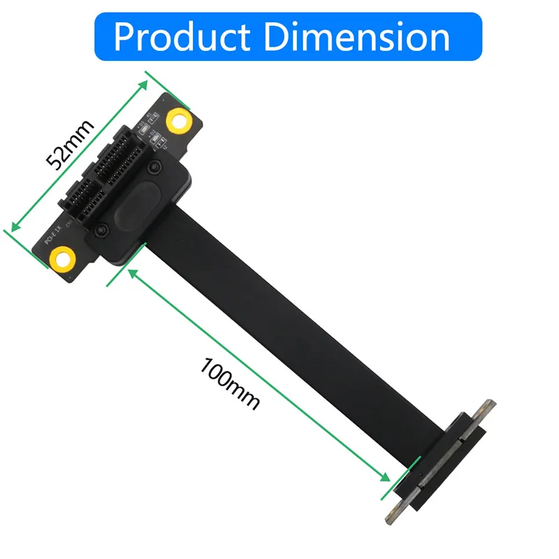 NEUES PCIE X1 Riser-Kabel mit 3,3 V 12 V Power LED Dual Vertical 90 Grad Richtung PCI Express 3.0 36Pin 1X auf 1X Verlängerungskabel