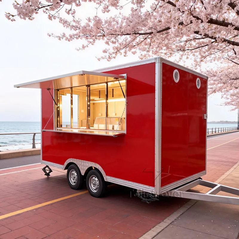 

Street Mobile Ice Cream Food Truck Cheese Chocolate Churros Sweet Snack Candy Very Striking Food Trailers for Sale
