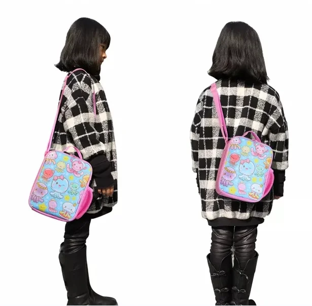 Sublimation Blank Print Students Kids 25*19*8 Backpack for Girls Boys School Bags Set For Adult Black/Pink